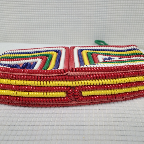 Vintage Telephone Cord Purse Rainbow Multicolor 1940s